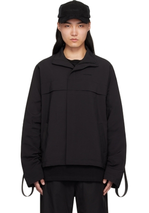 We11done Black Strapped Windbreaker Jacket