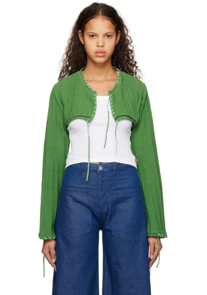 OPEN YY Green Drawstring Cardigan