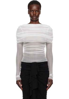 Christopher Esber White Veiled Blouse