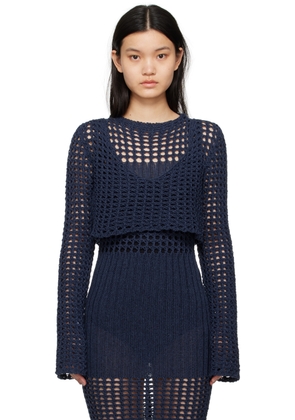 Elleme Navy Low Back Sweater