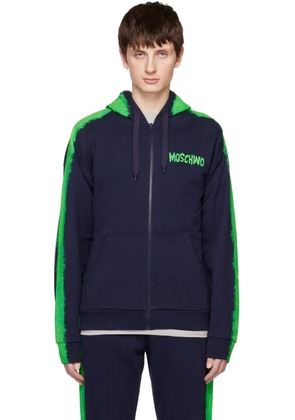 Moschino Navy Paint Hoodie