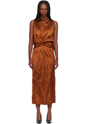 Lanvin Orange Back Cape Maxi Dress