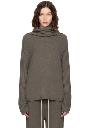 Rick Owens Gray Concordians Rasato Cashmere Knit Turtleneck