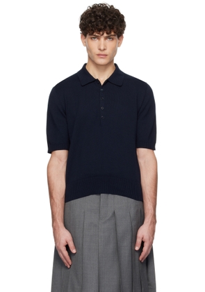 Thom Browne Navy Cotton 4-Bar Relaxed Fit Polo
