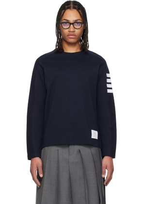 Thom Browne Navy Milano Cotton 4-Bar T-shirt