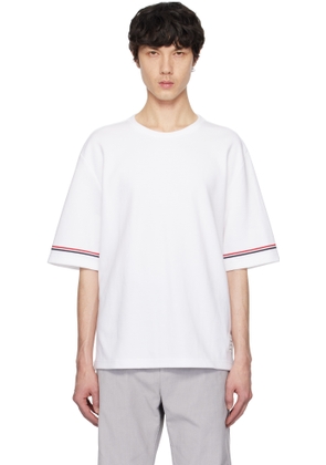 Thom Browne White Cotton Rugby Short Sleeve T-shirt