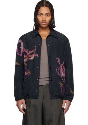 Dries Van Noten Black Printed Jacket