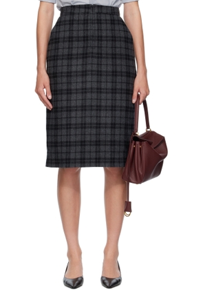 WILLY CHAVARRIA Gray Zipped Midi Skirt