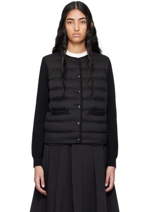 Moncler Black Paneled Down Cardigan