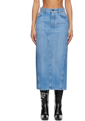 Givenchy Blue Slit Denim Maxi Skirt