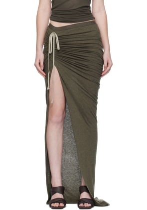 Rick Owens Khaki Concordians Edfu Maxi Skirt