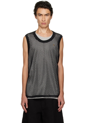 RECTO Black & Gray Honeycomb Tank Top Set