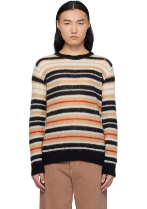 Marni Beige & Black Striped Brushed Mohair Sweater
