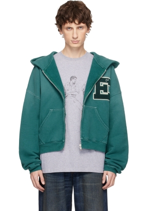 ERL Green Letterman Hoodie