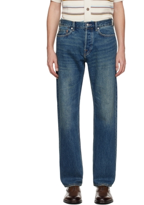 Paul Smith Blue Straight-Fit Vintage-Wash Jeans