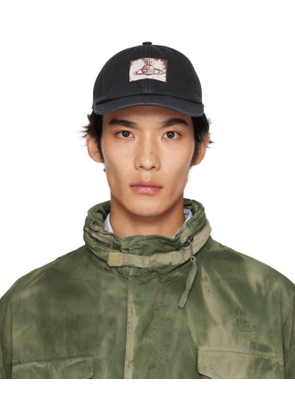 Vivienne Westwood Black Cotton Twill Baseball Cap