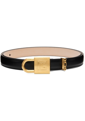 Balmain Black Sync Narrow Leather Belt