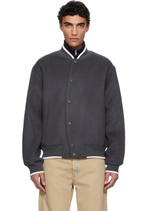 Axel Arigato Gray Typo Varsity Bomber Jacket