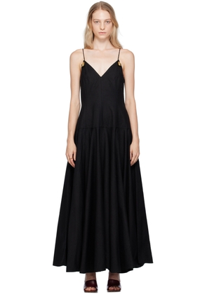 Bottega Veneta Black Metal Drops Maxi Dress