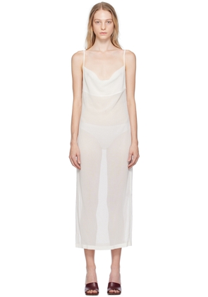 Bottega Veneta White Cowl Neck Maxi Dress