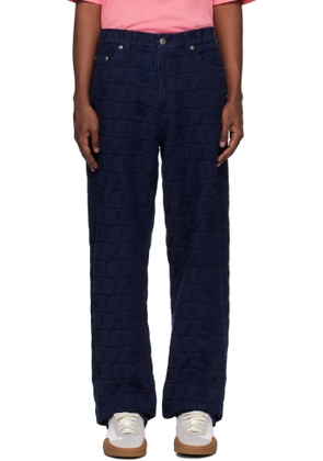 Awake NY Navy Jacquard '100' Jeans
