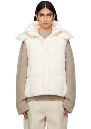 Moncler Off-White Luzule Faux-Fur Down Vest