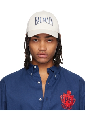 Balmain Off-White Cotton 'Balmain College' Cap