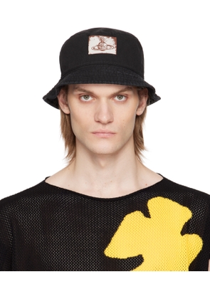 Vivienne Westwood Black Cotton Twill Bucket Hat