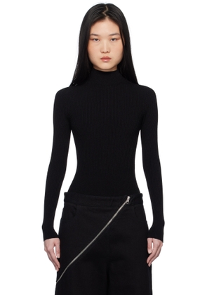 ALAÏA Black Ribbed Knit Bodysuit