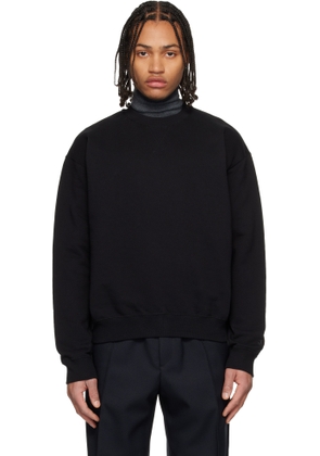 Jil Sander Black Cotton Terry Crew-Neck Sweatshirt