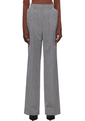 Pushbutton Gray Shoulder Puff Trousers