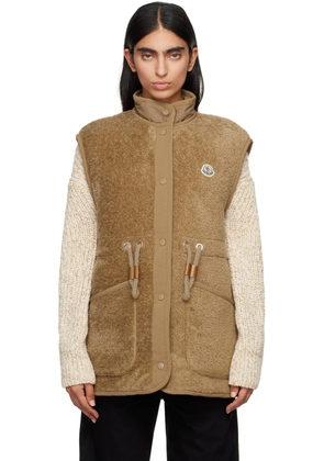 Moncler Tan Bost Teddy Faux-Shearling Down Vest