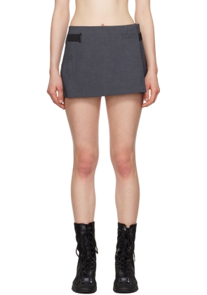 HYEIN SEO Gray Pleated Wrap Miniskirt