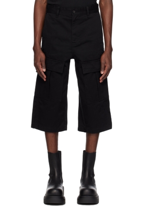We11done Black Chino Cargo Shorts