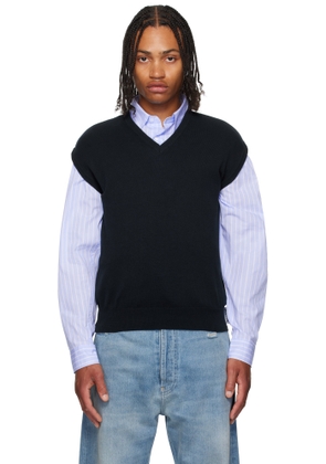 ABRA SSENSE Exclusive Navy Knitted Sweater Vest