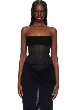 Christopher Esber Black Tulle Overlay Corset