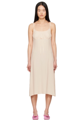 Simone Rocha Beige Negligee Bow Midi Dress