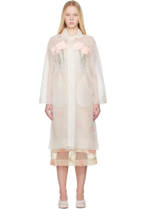 Simone Rocha Off-White Stuffed Carnation Car Coat