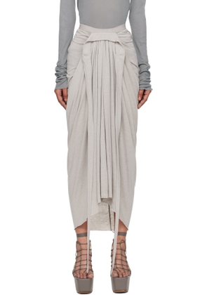 Rick Owens Off-White Concordians Knee Draped Midi Skirt