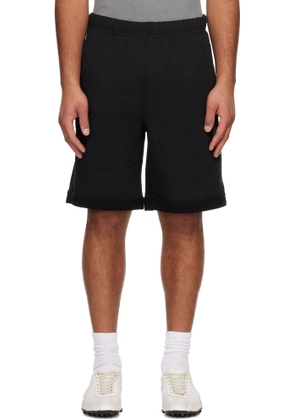 AAPE by A Bathing Ape Black Reversible Moonface Logo Sweat Shorts