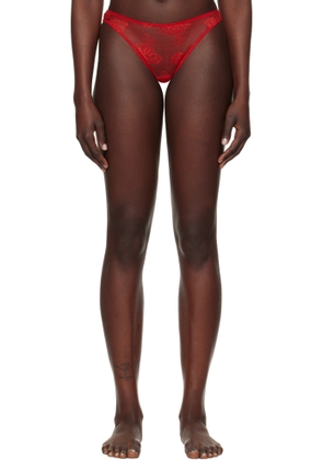 Fleur du Mal Red Bouquet Lace Cheeky Briefs
