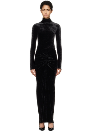 ALAÏA Black Draped Maxi Dress