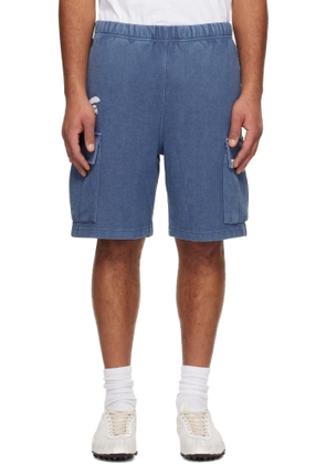AAPE by A Bathing Ape Blue Moonface Logo Cargo Sweat Shorts