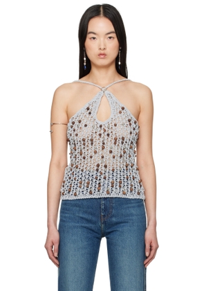 Coperni Gray Beaded Knitted Tank Top