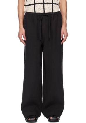 COMMAS Black Wide Leg Linen Trousers