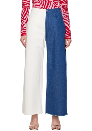 Marques Almeida Blue & White Boyfriend Jeans