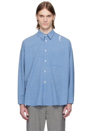 Marni Blue & White Checked Wool Shirt