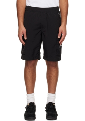 AAPE by A Bathing Ape Black 'AAPENOW' Moonface Logo Cargo Shorts