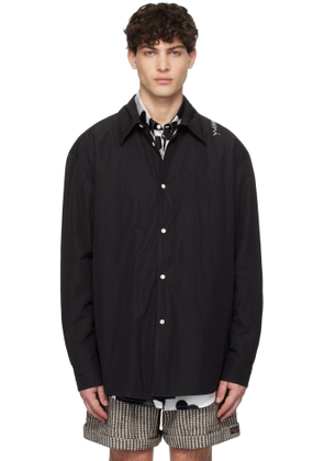 Marni Black Crinkled Nylon Blend Jacket