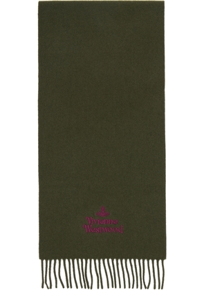 Vivienne Westwood Green Embroidered Scarf